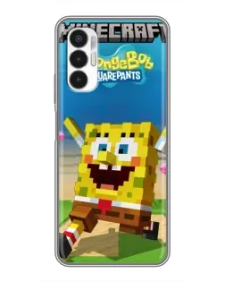 Чехол для TECNO POVA 3 (LF7n) с картинкой «Губка Боб Minecraft» Чехол для TECNO POVA 3 (LF7n) с картинкой «Губка Боб Minecraft»