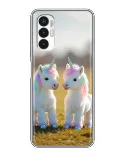 Чехол для TECNO POVA 3 (LF7n) с картинкой «Пара единорогов»