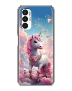 Чехол для TECNO POVA 3 (LF7n) с картинкой «Единорог среди облаков»