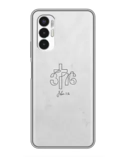 Чехол для TECNO POVA 3 (LF7n) с картинкой «Иоанна 3:16 Крест»