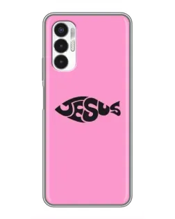 Чехол для TECNO POVA 3 (LF7n) с картинкой «Розовый символ  Jesus»