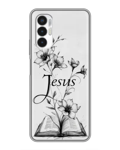 Чехол для TECNO POVA 3 (LF7n) с картинкой «Цветы и Библия»
