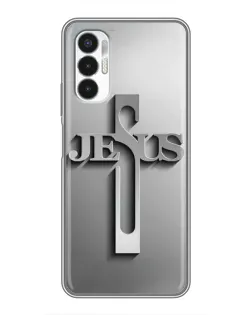 Чехол для TECNO POVA 3 (LF7n) с картинкой «Металлический крест Jesus»