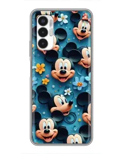 Чехол для TECNO POVA 3 (LF7n) с картинкой «Паттерн Микки и Минни»