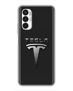 Чехол для TECNO POVA 3 (LF7n) с картинкой «Стальной логотип Tesla» Чехол для TECNO POVA 3 (LF7n) с картинкой «Стальной логотип Tesla»