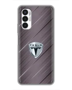 Чехол для TECNO POVA 3 (LF7n) с картинкой «Металлическая текстура Tesla» Чехол для TECNO POVA 3 (LF7n) с картинкой «Металлическая текстура Tesla»