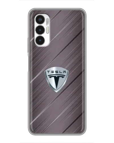 Чехол для TECNO POVA 3 (LF7n) с картинкой «Металлическая текстура Tesla»