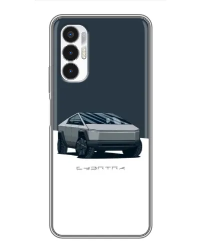 Чехол для TECNO POVA 3 (LF7n) с картинкой «Серебристый Cybertruck Tesla»