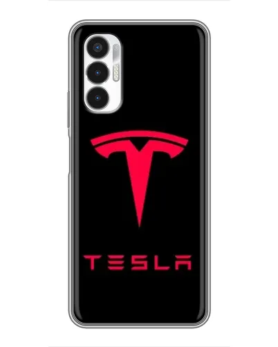 Чехол для TECNO POVA 3 (LF7n) с картинкой «Tesla Red Logo»