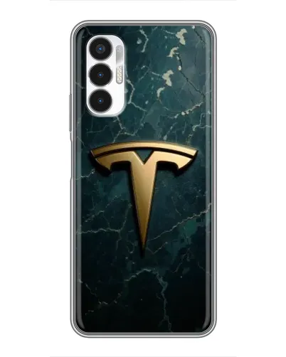 Чехол для TECNO POVA 3 (LF7n) с картинкой «Мраморная Tesla Gold»