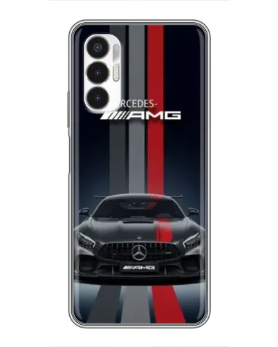 Чехол для TECNO POVA 3 (LF7n) с картинкой «Mercedes — белый карбон»