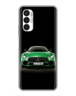 Чехол для TECNO POVA 3 (LF7n) с картинкой «Mercedes — неоновый лого»