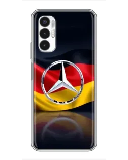 Чехол для TECNO POVA 3 (LF7n) с картинкой «Mercedes — флаг Германии»