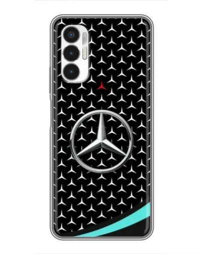 Чехол для TECNO POVA 3 (LF7n) с картинкой «Mercedes — бирюзовый акцент»