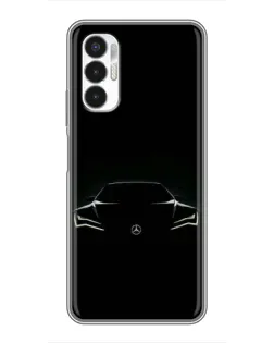 Чехол для TECNO POVA 3 (LF7n) с картинкой «Mercedes — силуэт авто» Чехол для TECNO POVA 3 (LF7n) с картинкой «Mercedes — силуэт авто»