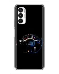 Чехол для TECNO POVA 3 (LF7n) с картинкой «Салон Audi — руль»