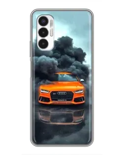 Чехол для TECNO POVA 3 (LF7n) с картинкой «Audi в облаках дыма»