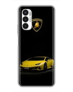 Чехол для TECNO POVA 3 (LF7n) с картинкой «Lamborghini желтый акцент»