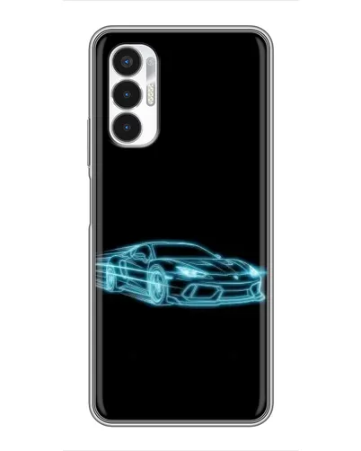 Чехол для TECNO POVA 3 (LF7n) с картинкой «Неоновый контур Lamborghini»