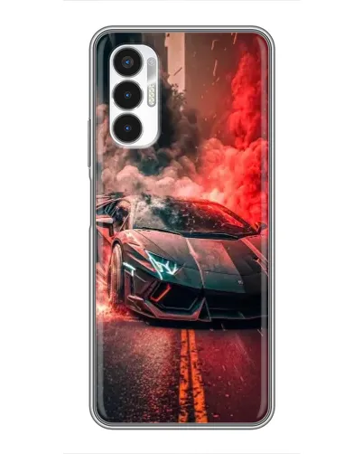 Чехол для TECNO POVA 3 (LF7n) с картинкой «Lamborghini красный дым»
