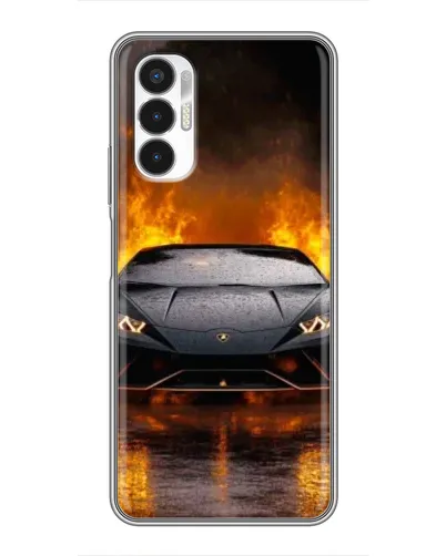 Чехол для TECNO POVA 3 (LF7n) с картинкой «Lamborghini в огне»