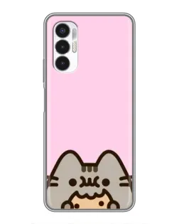 Чехол для TECNO POVA 3 (LF7n) с картинкой «Pusheen и печенье»