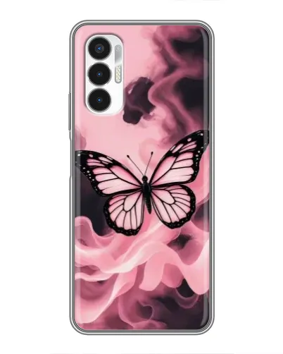Чехол для TECNO POVA 3 (LF7n) с картинкой «Бабочка в дыму»