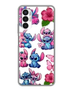 Чехол для TECNO POVA 3 (LF7n) с картинкой «Стикеры Stitch и Angel»