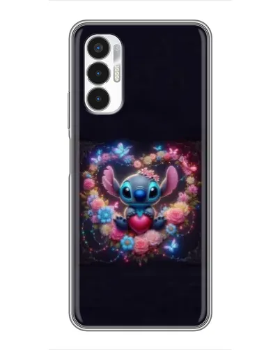 Чехол для TECNO POVA 3 (LF7n) с картинкой «Stitch в цветах»