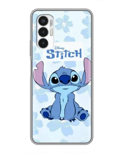 Чехол для TECNO POVA 3 (LF7n) с картинкой «Stitch среди цветов»