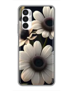 Чехол для TECNO POVA 3 (LF7n) с картинкой «Белые маргаритки макро»