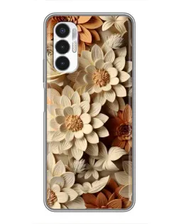 Чехол для TECNO POVA 3 (LF7n) с картинкой «Бежевый флористический декор»