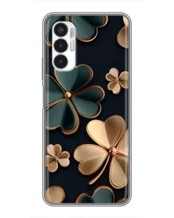 Чехол для TECNO POVA 3 (LF7n) с картинкой «Клевер в золоте»