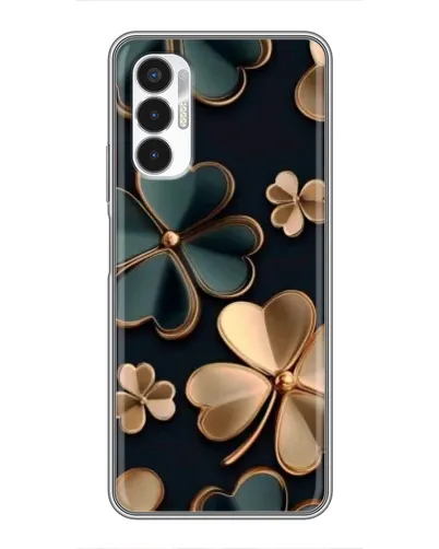 Чехол для TECNO POVA 3 (LF7n) с картинкой «Клевер в золоте»