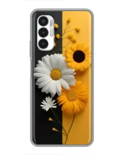 Чехол для TECNO POVA 3 (LF7n) с картинкой «Подсолнух и ромашка»