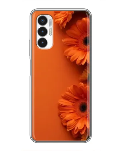 Чехол для TECNO POVA 3 (LF7n) с картинкой «Оранжевые герберы»