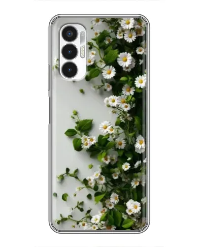 Чехол для TECNO POVA 3 (LF7n) с картинкой «Ветка мелких белых цветов»