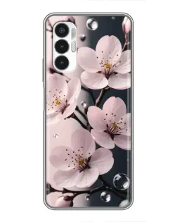 Чехол для TECNO POVA 3 (LF7n) с картинкой «Нежная сакура и капли»