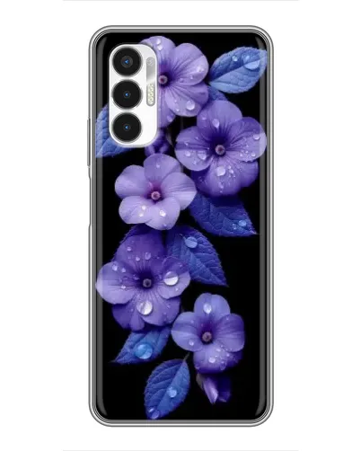 Чехол для TECNO POVA 3 (LF7n) с картинкой «Фиолетовые цветы с росою»