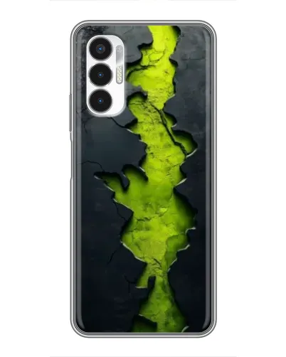 Чехол для TECNO POVA 3 (LF7n) с картинкой «Салатовый разлом скалы»