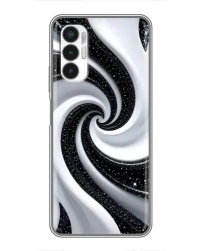 Чехол для TECNO POVA 3 (LF7n) с картинкой «Черно-белая спираль»