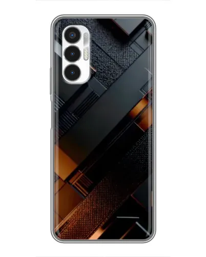 Чехол для TECNO POVA 3 (LF7n) с картинкой «Черные геометрические блоки»