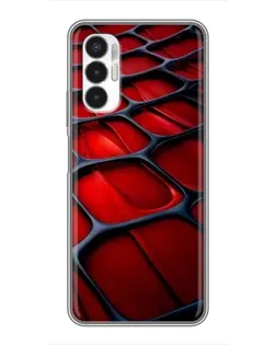 Чехол для TECNO POVA 3 (LF7n) с картинкой «Красная глянцевая сетка»