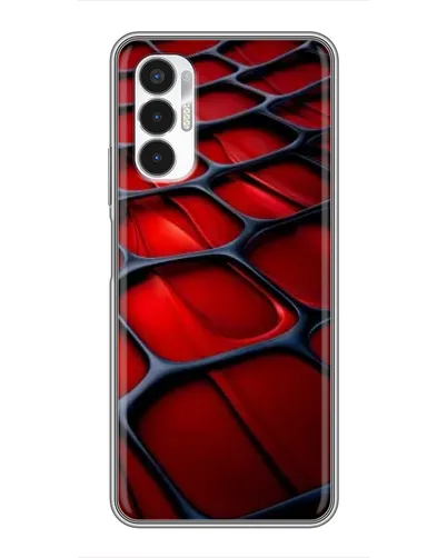 Чехол для TECNO POVA 3 (LF7n) с картинкой «Красная глянцевая сетка»