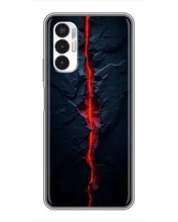 Чехол для TECNO POVA 3 (LF7n) с картинкой «Kрасная лавовая трещина»