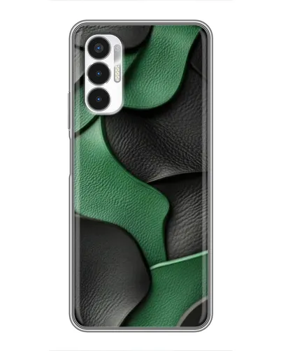 Чехол для TECNO POVA 3 (LF7n) с картинкой «Зеленые кожаные волны»