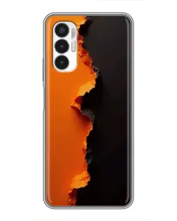 Чехол для TECNO POVA 3 (LF7n) с картинкой «Оранжевый разлом»