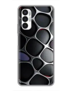Чехол для TECNO POVA 3 (LF7n) с картинкой «Объемная темная решетка»