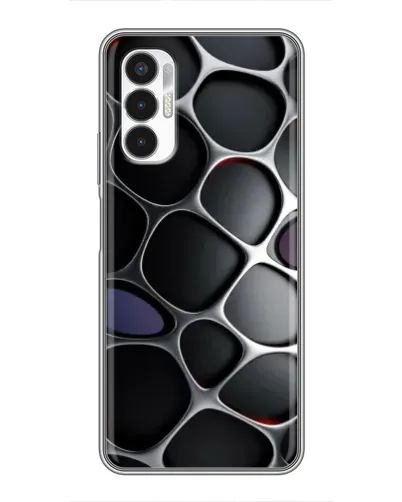 Чехол для TECNO POVA 3 (LF7n) с картинкой «Объемная темная решетка»