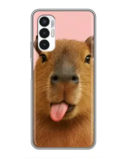 Чехол для TECNO POVA 3 (LF7n) с картинкой «Капибара с языком»